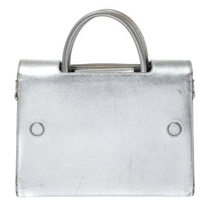 DIOR Metallic Silver Leather Medium ever Bag