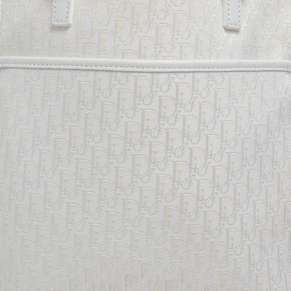 DIOR White issimo Canvas Shopping Tote