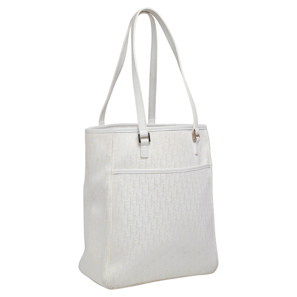 DIOR White issimo Canvas Shopping Tote