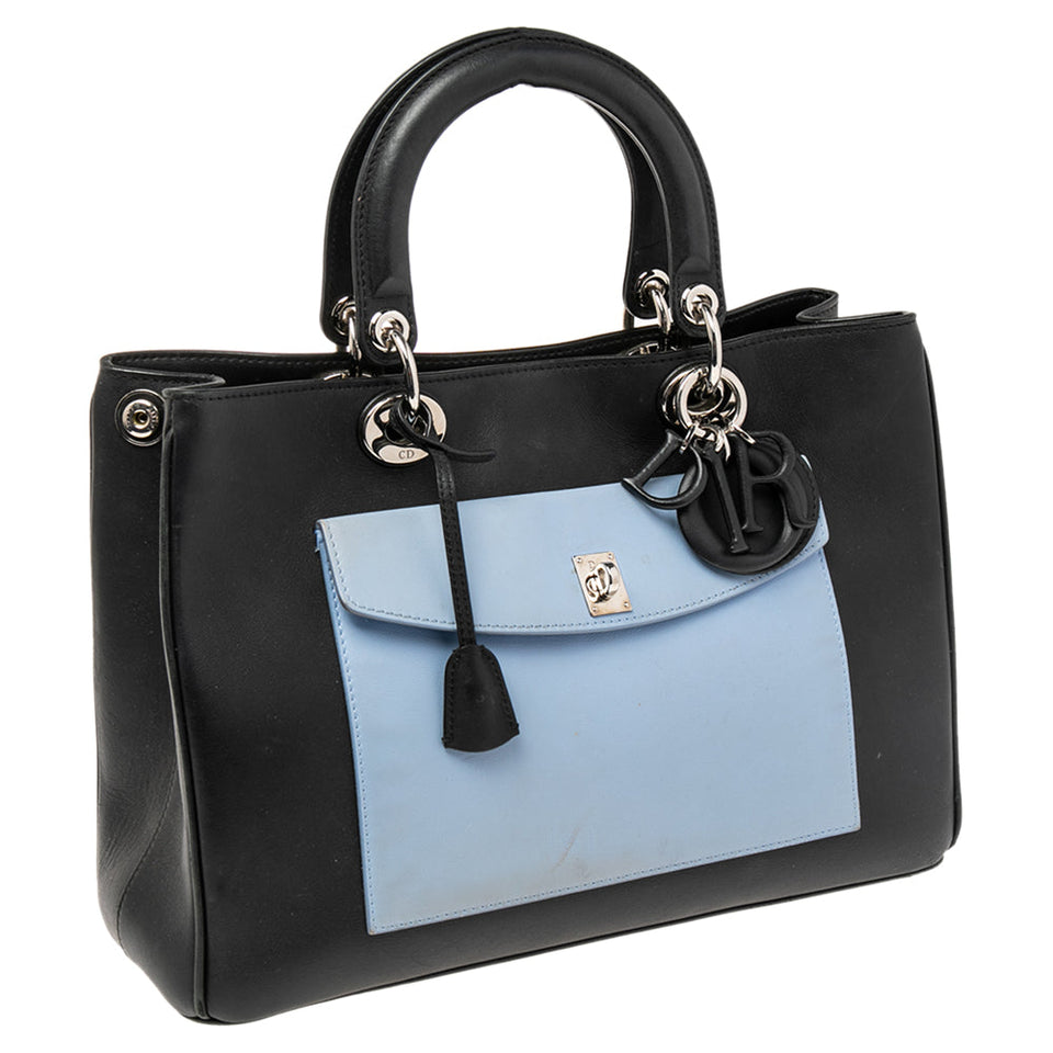 DIOR Tri Color Leather Large Lady  Pocket Tote