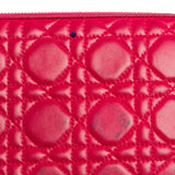 DIOR Pink Cannage Leather Zip Around Organizer Wallet