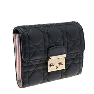 DIOR Black Cannage Leather Miss  Wallet