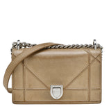 DIOR Metallic Gold Suede Small ama Shoulder Bag