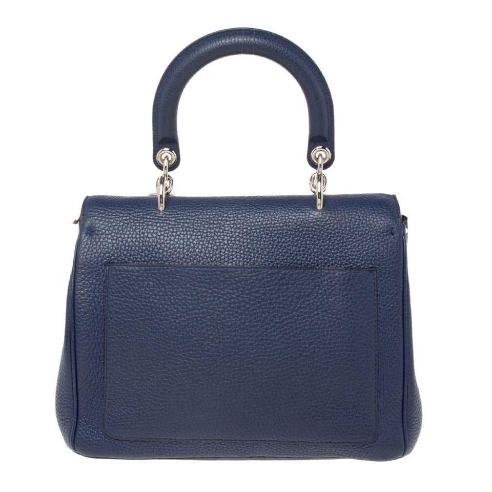 DIOR Blue Leather Small Be  Flap Top Handle Bag