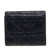 DIOR Black Cannage Leather Addict Compact Wallet