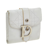 DIOR White Cannage Leather French Wallet