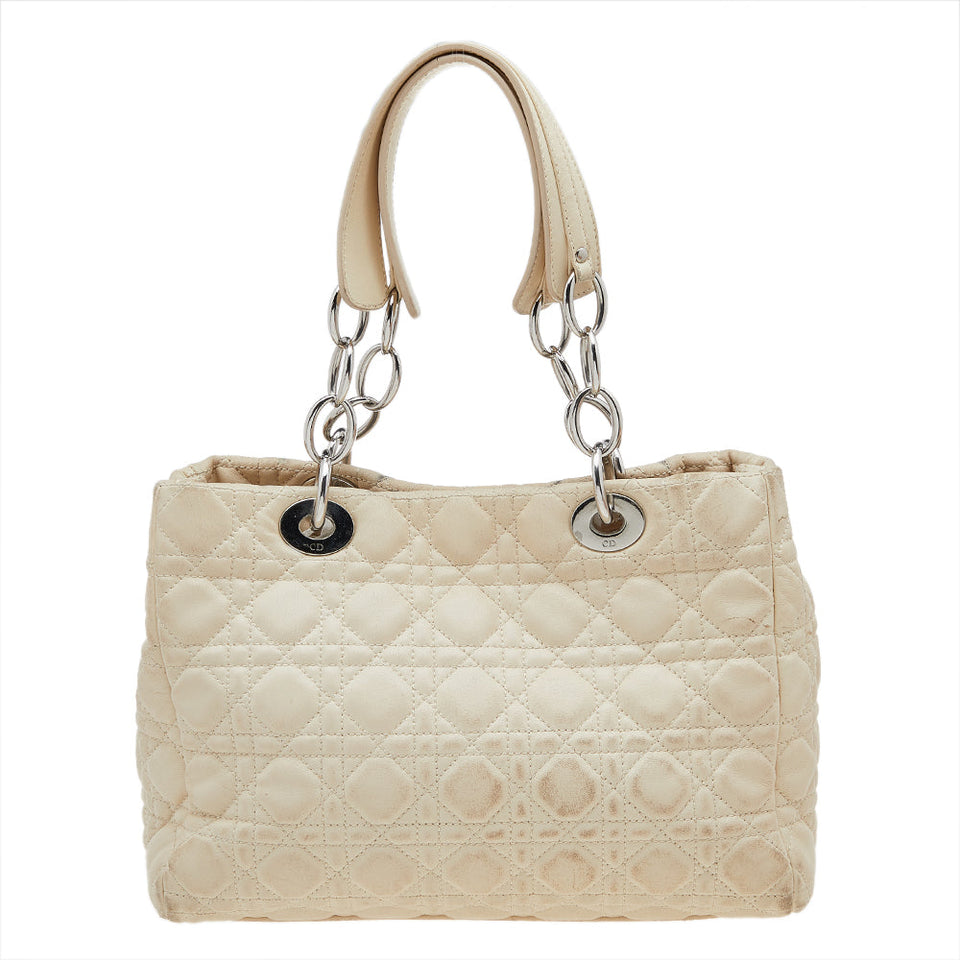 DIOR Beige Cannage Leather Soft Lady  Shopper Tote