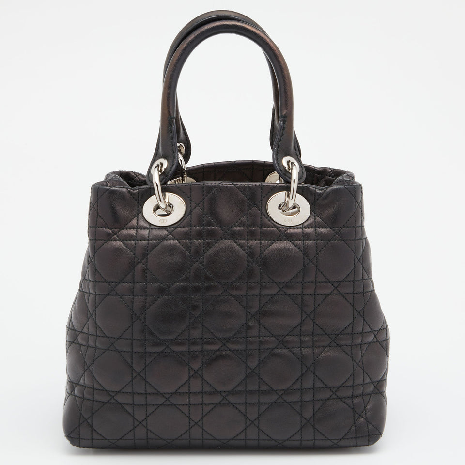 DIOR Black Cannage Leather Soft Lady  Tote