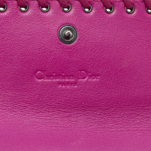 DIOR Pink Oblique Canvas and Leather Trim Flap Continental Wallet