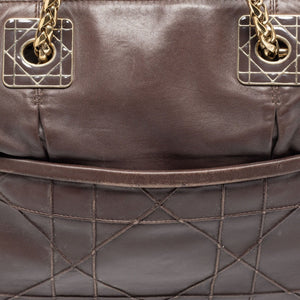 DIOR Dark Beige Cannage Leather Granville Chain Link Tote