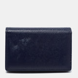 DIOR Navy Blue Leather Turn Me Gusset Card Case