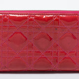 DIOR Pink Patent Leather Lady  Zip Around Wallet