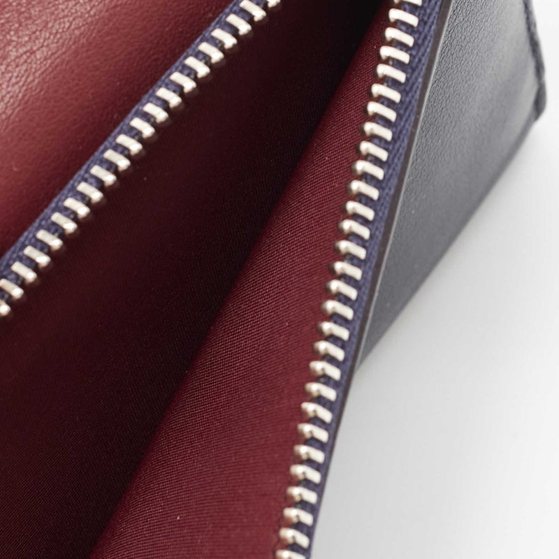 DIOR Burgundy/Dark Blue Leather issimo Envelope Wallet