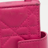 DIOR Pink Cannage Leather 5 Gusset Card Holder