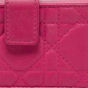 DIOR Pink Cannage Leather 5 Gusset Card Holder