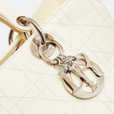 DIOR White Cannage Patent Leather Large Lady  Tote