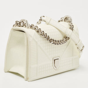 DIOR White Patent Leather Small ama Shoulder Bag