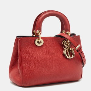 DIOR Red Grained Leather Mini issimo Tote