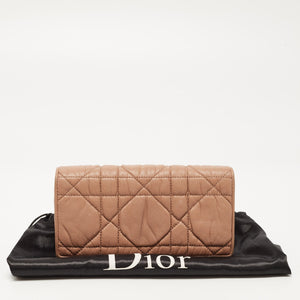 DIOR Beige Cannage Leather Lady  Continental Wallet