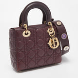 DIOR Burgundy Cannage Leather Small Lady  My ABC Bag