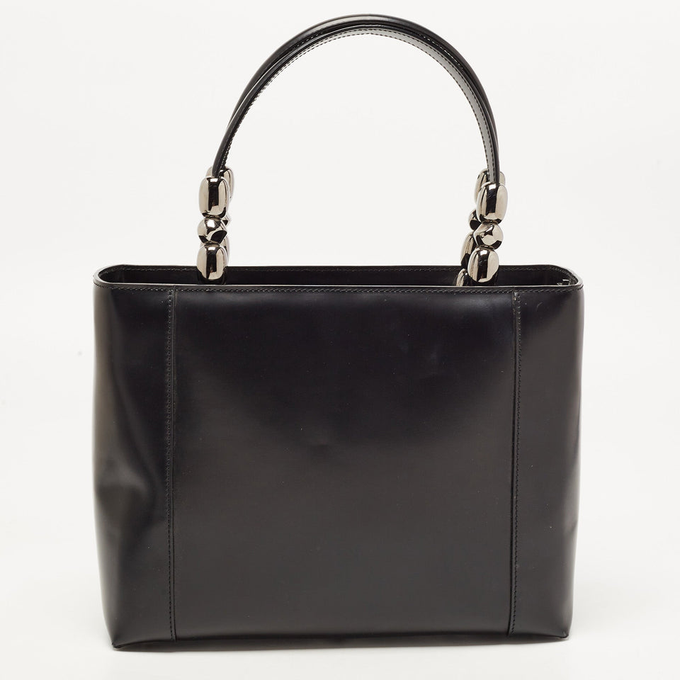 DIOR Black Leather Medium Malice Pearl Tote