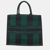 DIOR Black/Green Checkered Canvas Large Book Tote