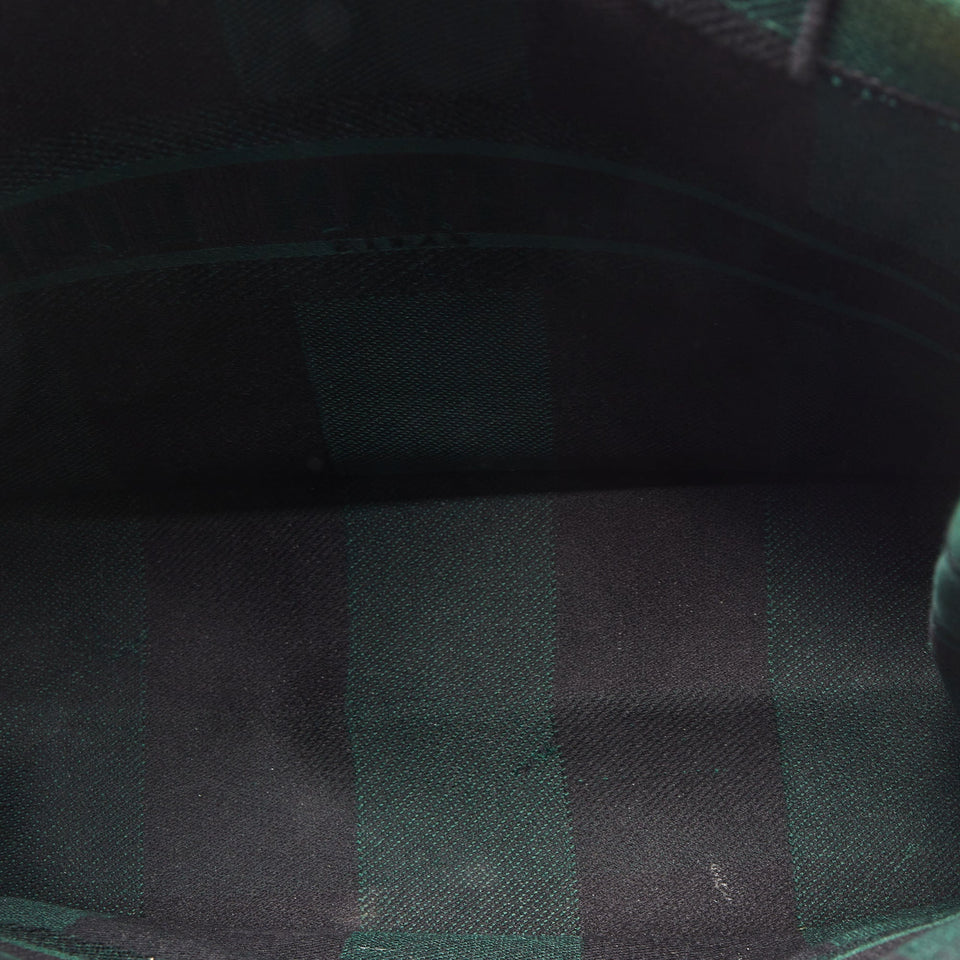 DIOR Black/Green Checkered Canvas Large Book Tote