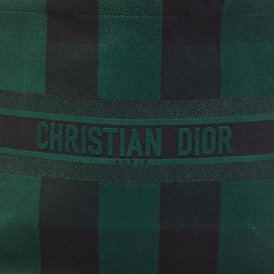 DIOR Black/Green Checkered Canvas Large Book Tote