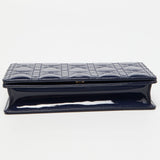 DIOR Navy Blue Cannage Patent Leather Lady  Chain Clutch