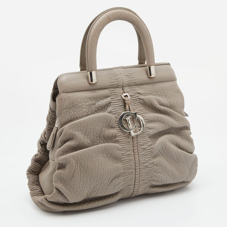 DIOR Grey Leather Karenina Hermitage Satchel