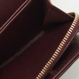 DIOR Burgundy Leather ama Zip Compact Wallet