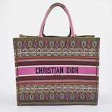 DIOR Multicolor Embroidered Canvas Large Book Tote