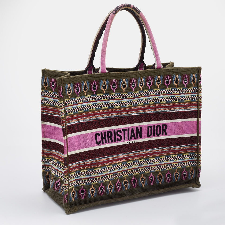 DIOR Multicolor Embroidered Canvas Large Book Tote