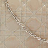 DIOR Grey Cannage Patent Leather Lady  Chain Clutch