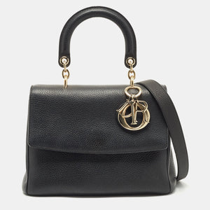 DIOR Black Leather Mini Be  Top Handle Bag