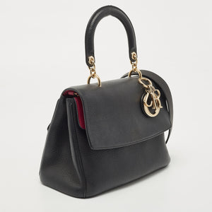 DIOR Black Leather Mini Be  Top Handle Bag