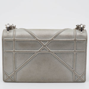 DIOR Grey Shimmering Leather Mini ama Crossbody Bag