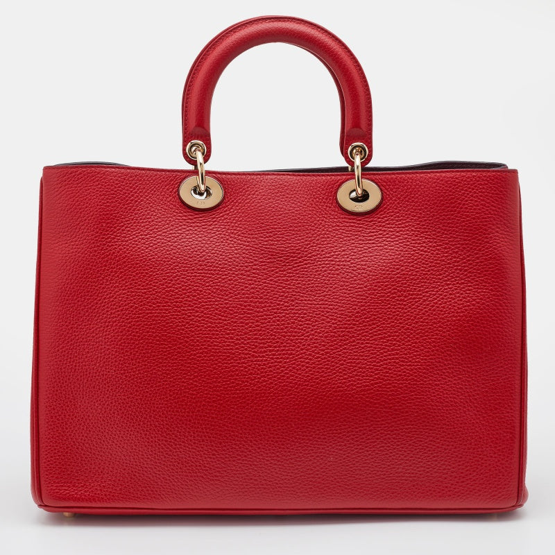 DIOR Red Leather Large issimo Shopper Tote