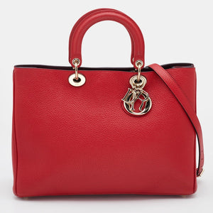 DIOR Red Leather Large issimo Shopper Tote