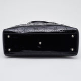 DIOR Black Cannage Patent Leather Large Lady  Tote