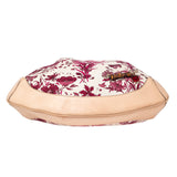 Gucci White/Pink Floral Canvas and Leather Peggy Bamboo Handle Hobo