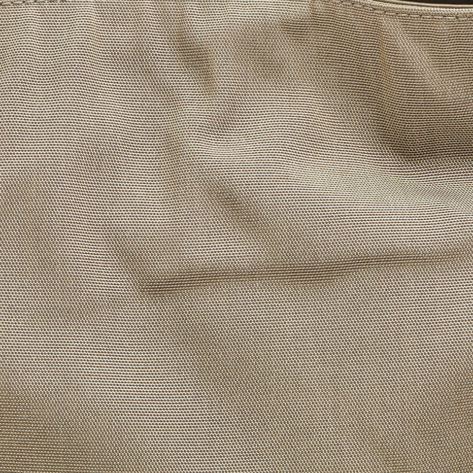 Gucci Khaki Nylon and Leather Bamboo Handle Hobo