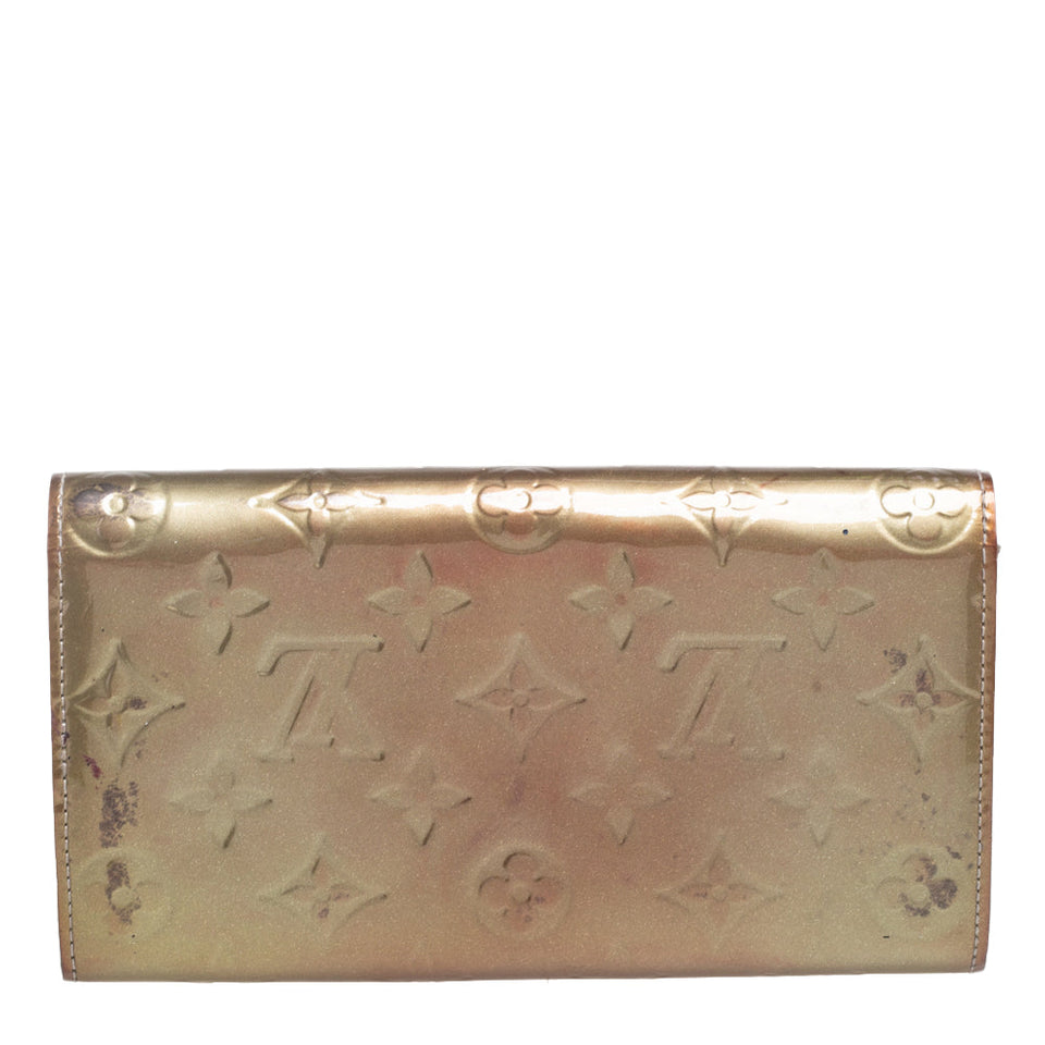 Louis Vuitton Gris Art Deco Monogram Vernis Sarah Wallet