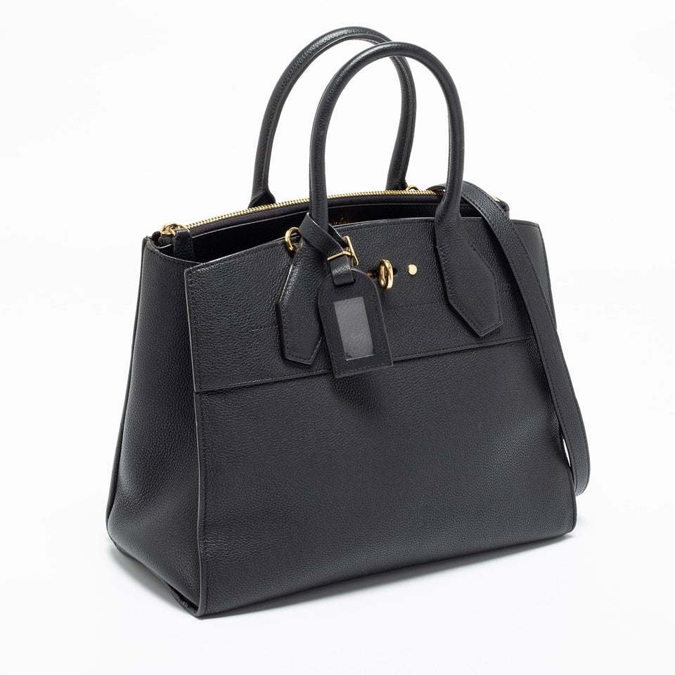 Louis Vuitton Black Leather City Steamer MM Bag