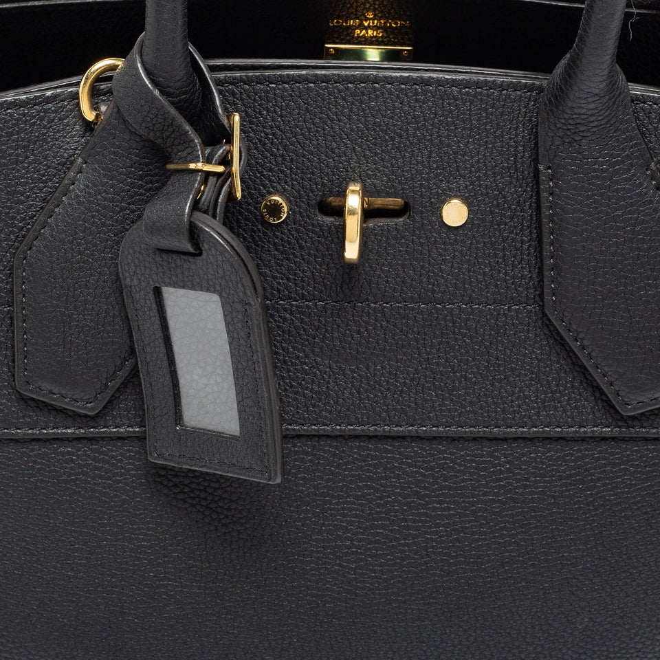 Louis Vuitton Black Leather City Steamer MM Bag