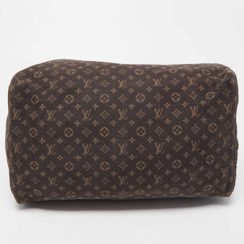 LOUIS VUITTON Ebene Monogram Canvas Mini Lin Speedy 30 Bag