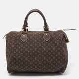 LOUIS VUITTON Ebene Monogram Canvas Mini Lin Speedy 30 Bag