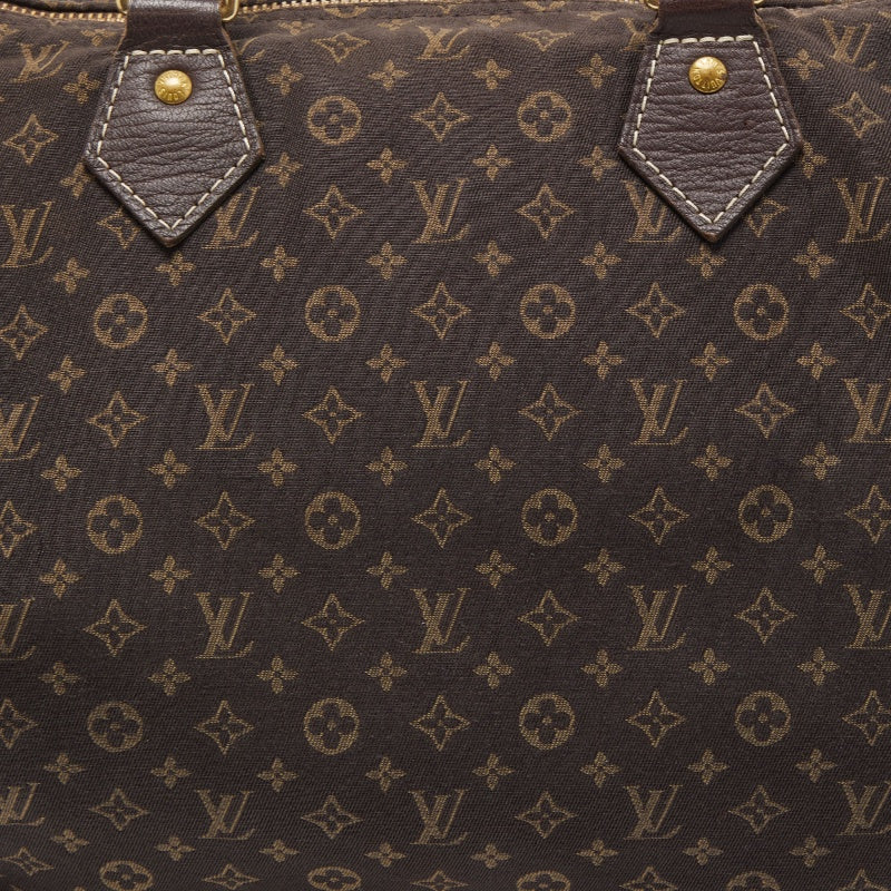 LOUIS VUITTON Ebene Monogram Canvas Mini Lin Speedy 30 Bag
