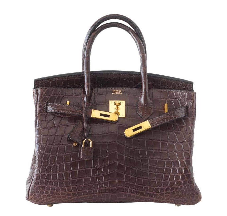 Hermes Birkin 30 Matte Havane Crocodile Bag