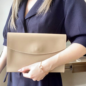 HERMES leather clutch